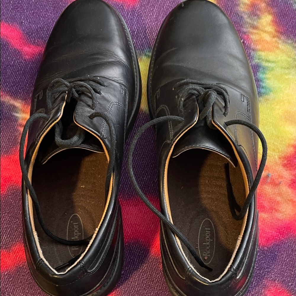 Rockport Classic Black Leather Oxfords Mens size 12